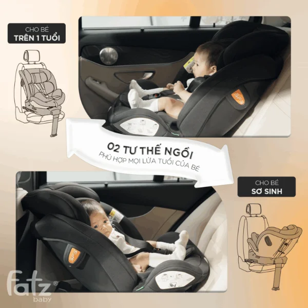 Ghế ngồi &ocirc; t&ocirc; an to&agrave;n cho b&eacute; Fatzbaby Protect 2 xoay 360&deg; i-Size c&oacute; isofix v&agrave; ch&acirc;n đỡ - CY18