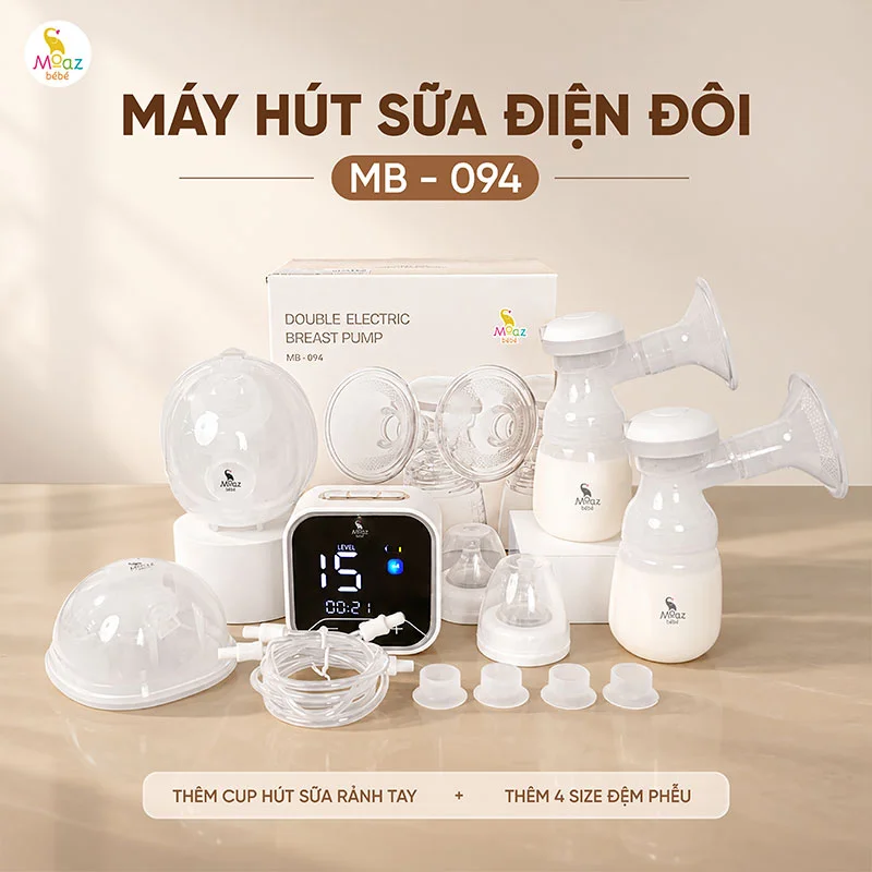Máy hút sữa điện đôi Moaz BéBé MB-094