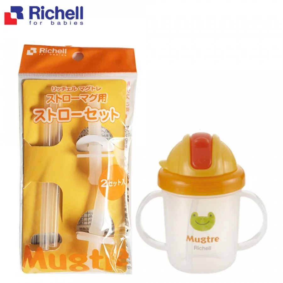 Bộ 2 ống hút Richell thay thế cho cốc Mugtre RC42370